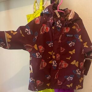 Patagonia Kids Burgundy Butterfly Raincoat